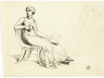 Vrouw op Romeinse stoel door John Downman