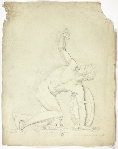 Gewonde Krijger van het Standbeeld in Rome door John Downman