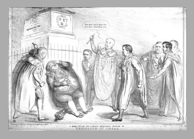 Een ruwe schets voor een groot historisch schilderij van de dood van Caesar, 1836 door John Doyle