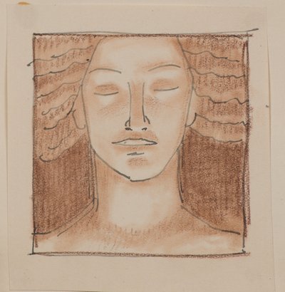 Zonder titel [Mannelijk gezicht] door John Duncan