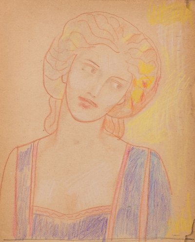 Zonder titel [Middeleeuwse vrouwelijke figuur] door John Duncan