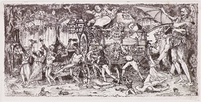 Wijnvat getrokken door vier tijgers door John Duncan