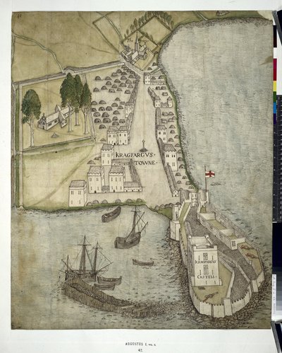 Plan van Carrickfergus (Co. Antrim) 1612 door John Dunstall