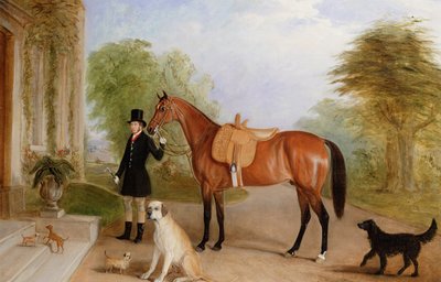 Een Staljongen met een Paard door John E. Ferneley