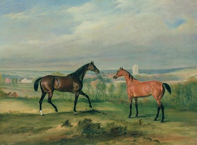 Favoriete jagers van Graaf Bathyany in Melton Mowbray door John E. Ferneley