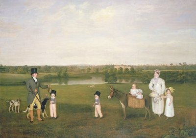 William Hetton Cooke met zijn Vrouw en Kinderen bij Worleston Rookery, Chester door John E. Ferneley