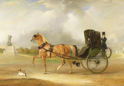 William Massey-Stanley rijdt met zijn cabriolet in Hyde Park, 1833 door John E. Ferneley