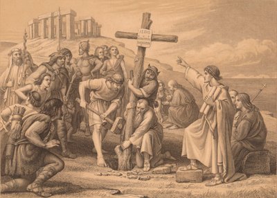 De Eerste Prediking van het Christendom in Groot-Brittannië door John Easton