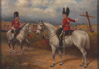 Twee bereden officieren van de 2e Dragoons (Royal Scots Greys) door John Edward Chapman Mathews