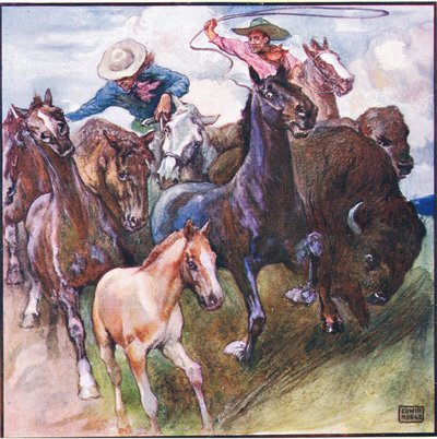 Daar ging hij - wilde buffel - wild paard en wilde jager door John Edwin Noble