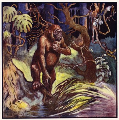 Voor ons stond een immense gorilla door John Edwin Noble