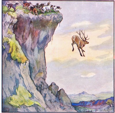 De bok stortte in de afgrond beneden door John Edwin Noble