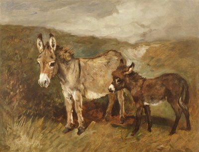 Ezels op de heide, c.1890 door John Emms