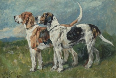 Paar Foxhounds, 1900 door John Emms