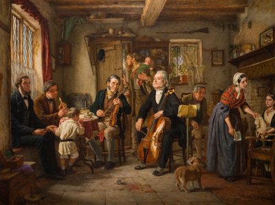 Een Philharmonische Repetitie in een Boerderij, 1860 door John Evan Hodgson