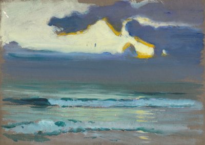 Zeegezicht. Donkere, kalme zee met zachte golven door John Everett