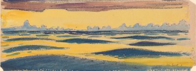 Zeegezicht, donkerblauwe en gele en bruine wolk, eind 19e eeuw - midden 20e eeuw door John Everett