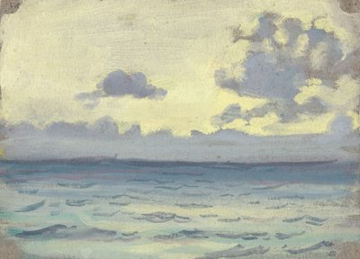 Zeegezicht, schepen aan een kalme horizon, eind 19e eeuw - midden 20e eeuw door John Everett