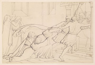 Elgiva gearresteerd op bevel van aartsbisschop Odo door John Everett Millais