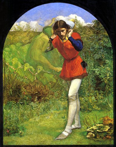 Ferdinand betoverd door Ariel. Schilderij door John Everett Millais door John Everett Millais