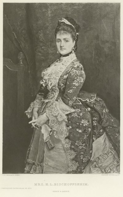 Mevrouw H L Bischoffsheim (gravure) door John Everett Millais