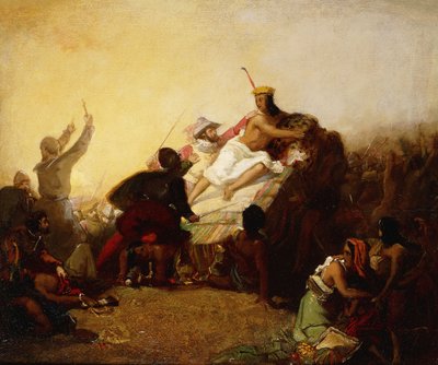 Pizarro Neemt de Inca van Peru Gevangen, 1846 door John Everett Millais