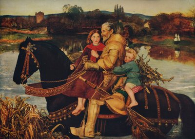 Sir Isumbras bij de Voorde, 1857 door John Everett Millais