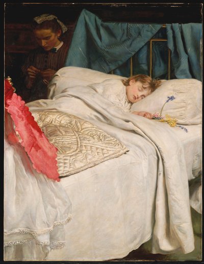 Slapend, ca. 1865 door John Everett Millais