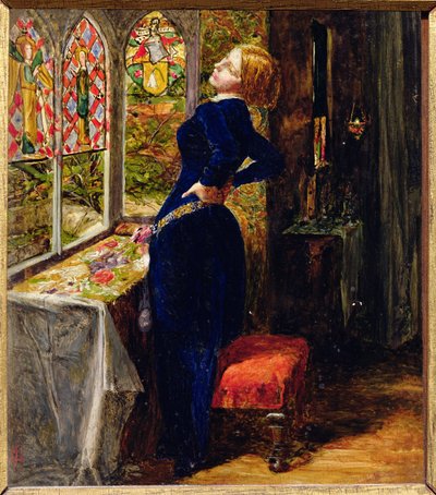 Studie voor Mariana in de ommuurde hoeve door John Everett Millais