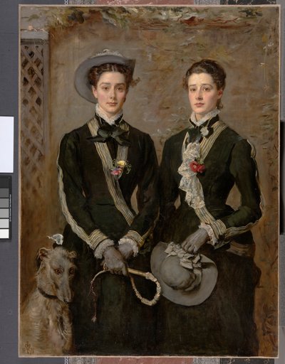 De Tweeling, Portret van Kate Edith en Grace Maud Hoare, 1876 door John Everett Millais