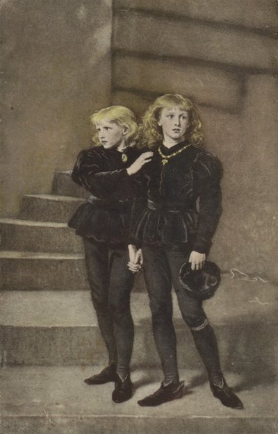 De Twee Prinsen Edward en Richard in de Toren door John Everett Millais