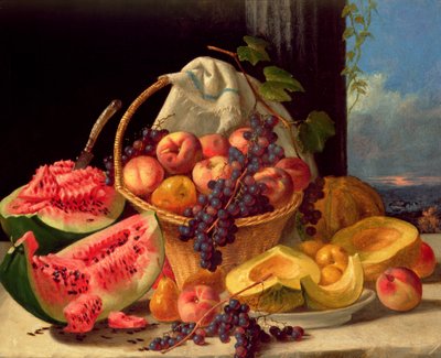 Stilleven met fruit (olieverf op doek) door John F. Francis
