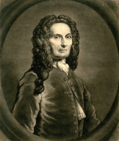Portret van de Franse wiskundige Abraham de Moivre door John Faber