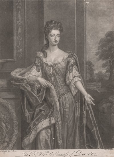 Schoonheden van Hampton Court: De zeer eerbiedwaardige Mary, gravin van Dorset door John Faber the younger