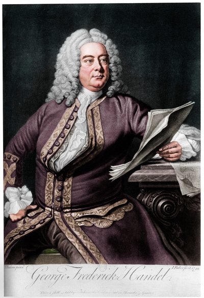 George Frideric Handel, Duits-gebore Britse Barokcomponist, 1749 door John Faber the younger