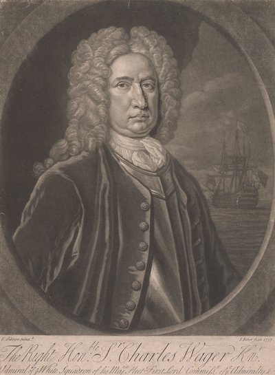 De zeer eerbiedwaardige Sir Charles Wager door John Faber the younger