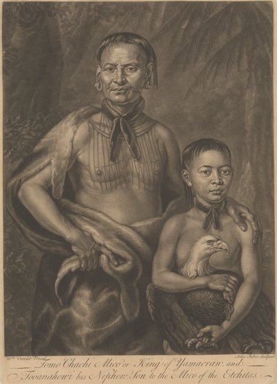 Tomo Chachi Mico, of Koning van Yamacraw, en Tooanahowi [sic], zijn neef door John Faber the younger