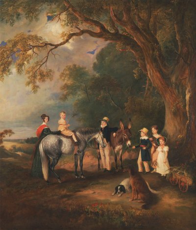 Miss Catherine Herrick met haar Nichtjes en Neefjes, de Vijf Oudere Kinderen van de Eerwaarde en Mevrouw Henry Palmer door John Ferneley