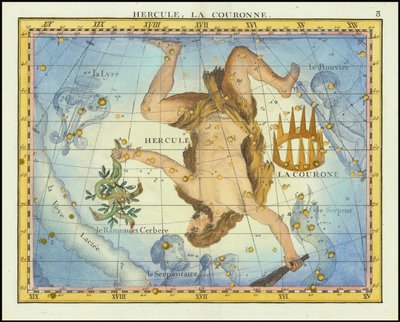 1776 - John Flamsteed - Hercules, La Couronne (Hercules en de kroon) door John Flamsteed