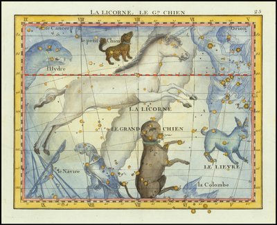 1776 - John Flamsteed - La Licorne, Le Grand Chien (Monoceros  Canis Major) door John Flamsteed