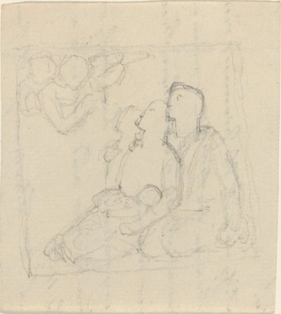 Een Familie Toegesproken door Engelen door John Flaxman