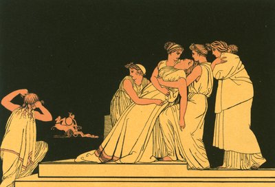 Andromache flauwgevallen op de muur door John Flaxman