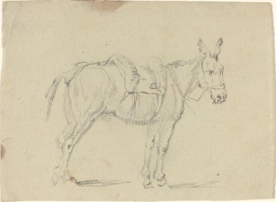 Ezel die een achterpoot strekt door John Flaxman