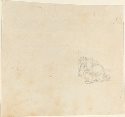 Figuur slapend in een deuropening door John Flaxman