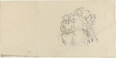 Groep figuren rondom zittende figuur door John Flaxman