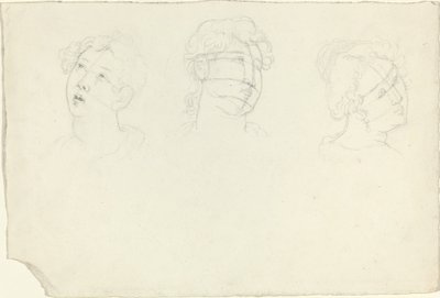Hoofd van Maria Magdalena en Twee Heiligen (?) door John Flaxman