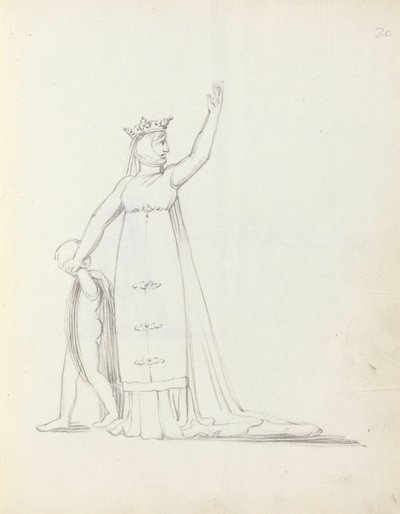 Mevrouw Siddons als Constance met kind door John Flaxman