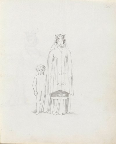 Mevrouw Siddons als Constance met kind door John Flaxman