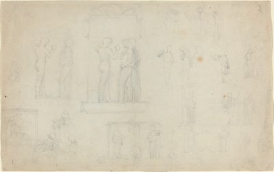 Blad met Schetsen door John Flaxman