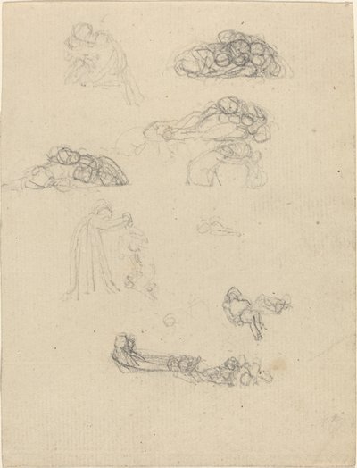 Blad met Studies door John Flaxman